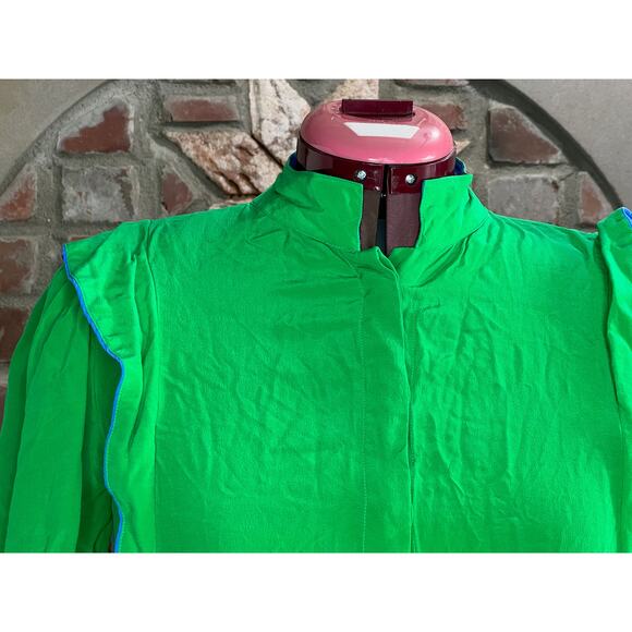 dress 100% silk green blue - Picture 2 of 12